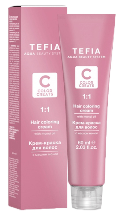 Tefia Color Creats Color Cream - Крем-краска для волос с маслом монои