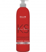 Ollin Professional Keratine System - Фиксирующая маска с кератином для осветлённых волос