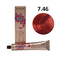 Крем-краска для волос Farmavita Life Color Plus 7.46 блондин медно-красный, 100 мл