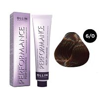 Крем-краска для волос OLLIN Performance 6/0 темно-русый, 60 мл