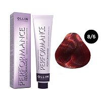 Крем-краска для волос OLLIN Performance 8/6 светло-русый красный, 60 мл
