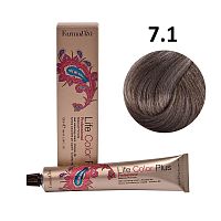 Крем-краска для волос Farmavita Life Color Plus 7.1 блондин пепельный, 100 мл