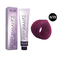 Крем-краска для волос OLLIN Performance 0/25 микс-тон фиолетово-махагоновый (розовый), 60 мл