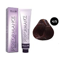 Крем-краска для волос OLLIN Performance 4/5 шатен махагоновый, 60 мл
