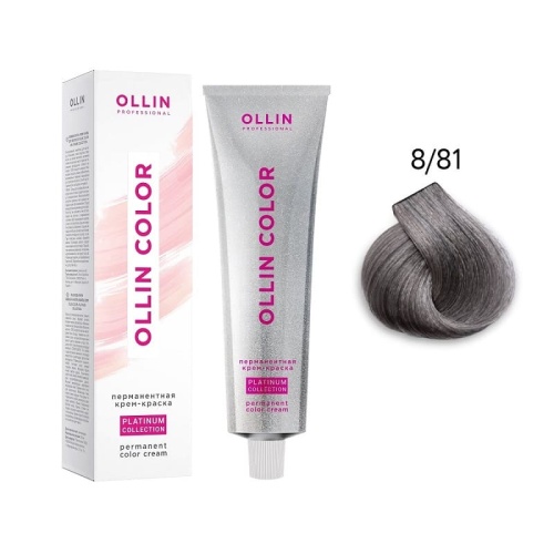 Крем-краска для волос OLLIN Color Platinum Collection 8/81 светло-русый жемчужный, 100 мл