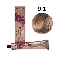 Крем-краска для волос Farmavita Life Color Plus 9.1 очень светлый блондин пепельный, 100 мл