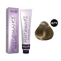 Крем-краска для волос OLLIN Performance 8/71 светло-русый коричнево-пепельный, 60 мл