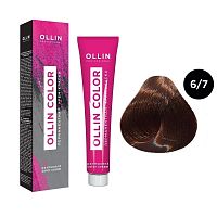 Крем-краска для волос OLLIN Color 6/7 темно-русый коричневый, 100 мл