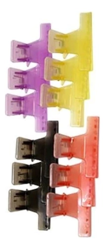 "Зажимы "Бабочки", 55 мм (12 шт) цветные OLLIN Professional