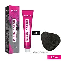 Крем-краска для волос OLLIN Color 3/0 темный шатен, 60 мл