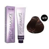 Крем-краска для волос OLLIN Performance 4/0 шатен, 60 мл