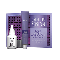 Черный набор для окрашивания - оксид и краска для бровей и ресниц OLLIN Vision