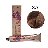 Крем-краска для волос Farmavita Life Color Plus 8.7 блондин коричневый кашемир, 100 мл