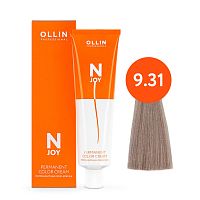 Крем краска для волос OLLIN N-JOY 9/31 блондин золотисто-пепельный, 100 мл