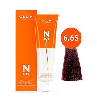 Крем краска для волос OLLIN N-JOY 6/65 темно-русый красно-махагоновый, 100 мл