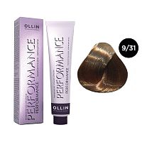Крем-краска для волос OLLIN Performance 9/31 блондин золотисто-пепельный, 60 мл