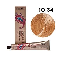 Крем-краска для волос Farmavita Life Color Plus 10.34 платиновый золотисто-медный блондин, 100 мл