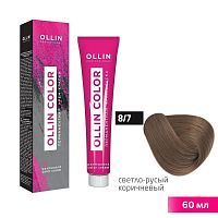 Крем-краска для волос OLLIN Color 8/7 светло-русый коричневый, 60 мл