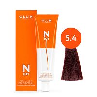Крем краска для волос OLLIN N-JOY 5/4 светлый шатен медный, 100 мл