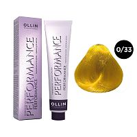 Крем-краска для волос OLLIN Performance 0/33 микс-тон желтый, 60 мл