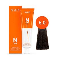 Крем краска для волос OLLIN N-JOY 6/0 темно-русый, 100 мл