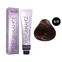 Крем-краска для волос OLLIN Performance 5/3 светлый шатен золотистый, 60 мл