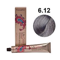 Крем-краска для волос Farmavita Life Color Plus 6.12 темный блондин пепельно-перламутровый, 100 мл