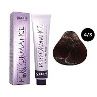 Крем-краска для волос OLLIN Performance 4/3 шатен золотистый, 60 мл