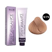 Крем-краска для волос OLLIN Performance 9/75 блондин коричнево-махагоновый, 60 мл