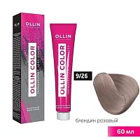 Крем-краска для волос OLLIN Color 9/26 блондин розовый, 60 мл