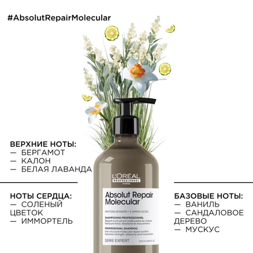 Шампунь для волос / Absolut Repair Molecular 500 мл фото 6
