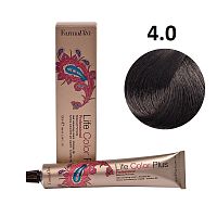 Крем-краска для волос Farmavita Life Color Plus 4.0 коричневый, 100 мл