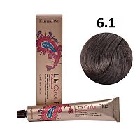 Крем-краска для волос Farmavita Life Color Plus 6.1 темный блондин пепельный, 100 мл