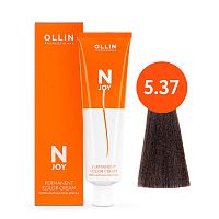 Крем краска для волос OLLIN N-JOY 5/37 светлый шатен золотисто-коричневый, 100 мл