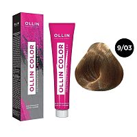 Крем-краска для волос OLLIN Color 9/03 блондин прозрачно-золотистый, 100 мл