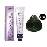 Крем-краска для волос OLLIN Performance 0/99 микс-тон зеленый, 60 мл