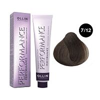 Крем-краска для волос OLLIN Performance 7/12 русый пепельно-фиолетовый, 60 мл