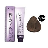 Крем-краска для волос OLLIN Performance 6/34 темно-русый золотисто-медный, 60 мл