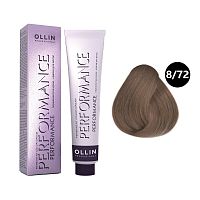 Крем-краска для волос OLLIN Performance 8/72 светло-русый коричнево-фиолетовый, 60 мл