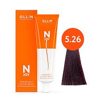 Крем краска для волос OLLIN N-JOY 5/26 светлый шатен фиолетово-красный, 100 мл