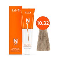Крем краска для волос OLLIN N-JOY 10/32 светлый блондин золотисто-фиолетовый, 100 мл